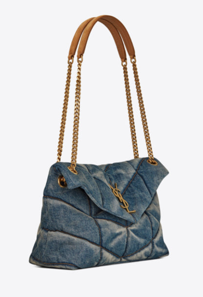 Denim Puffer Bag Saint Laurent (Inspired)
