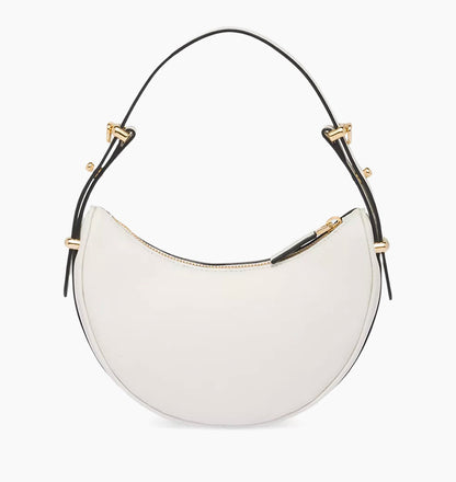PRADA Soft Calfskin Arque Shoulder Bag White