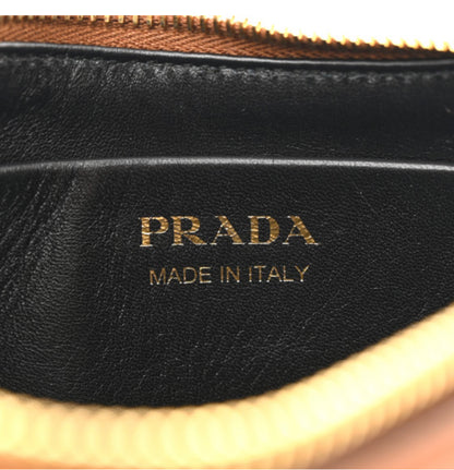 PRADA 
Soft Calfskin Arque Shoulder Bag Cognac