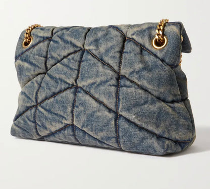 Denim Puffer Bag Saint Laurent (Inspired)